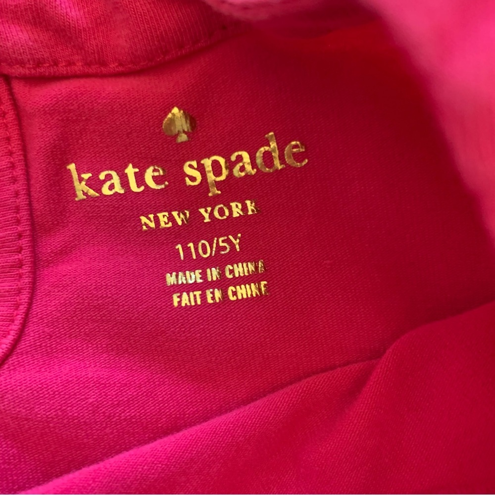 Kate Spade Glitter Explanation Point Pink Long Sleeve Tee with Keyhole Back - Picture 4 of 6